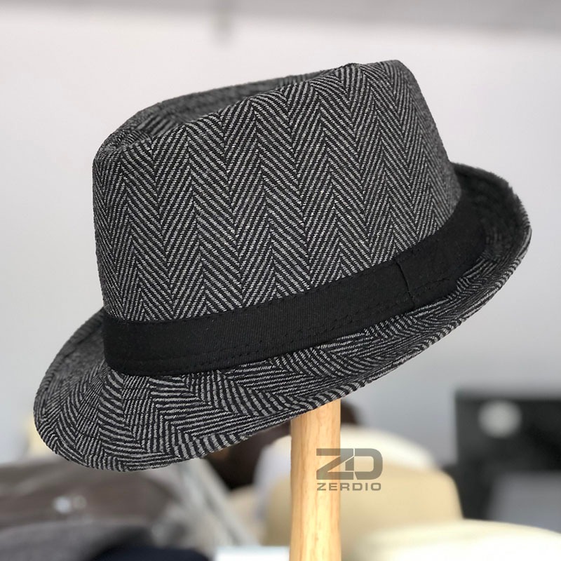Mũ Phớt Nam Trung Niên Vành Nhỏ, Nón Fedora Nỉ MP057