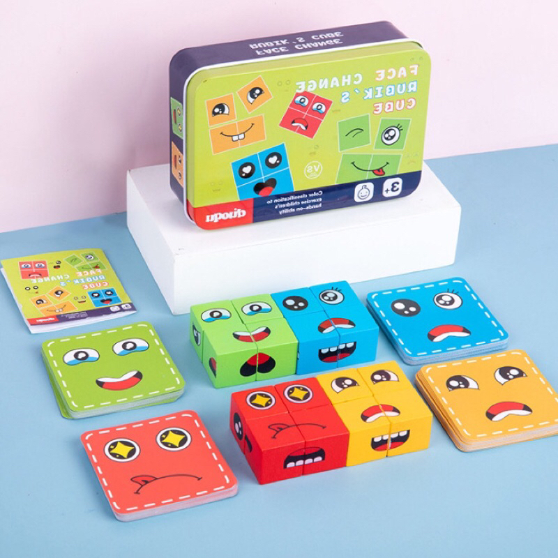 Khối lập phương biến hình Giscoo rubik xếp hình thay đổi khuôn mặt