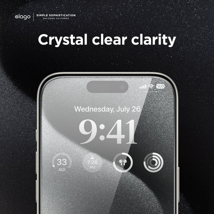 Kính Cường Lực Elago  Tempered Glass+ Screen Protector cho iPhone 15 15 Plus 15 Pro 15 Promax