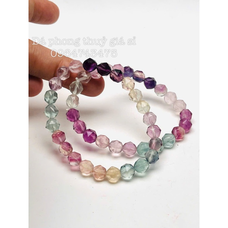 Vòng tay flourit cắt giác siêu đẹp mịn hàng kiểm định kèm hộp