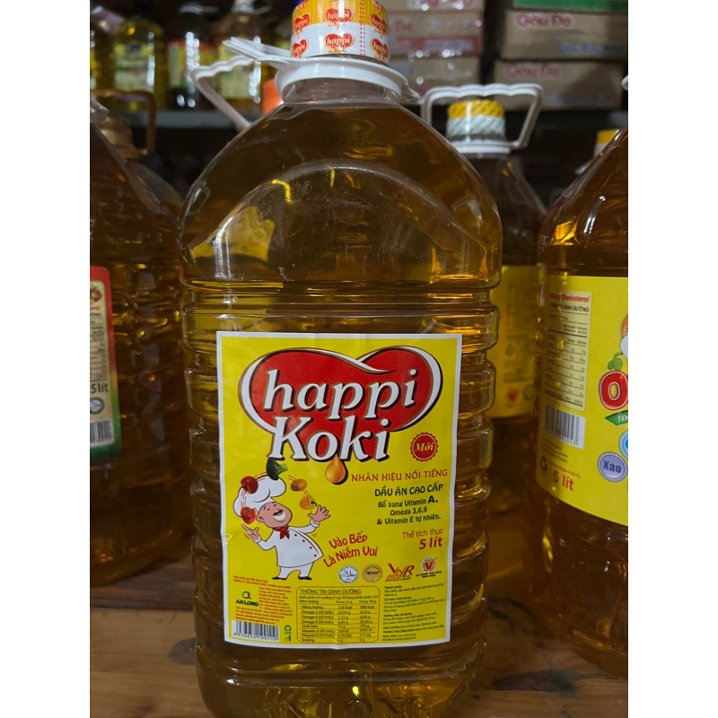 Dầu ăn Happy Koki 1 lít , 5 lít