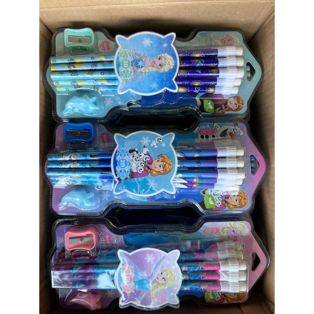 Sét 12 bút chì tặng kèm cá định vị và gọt bút chì dễ thương