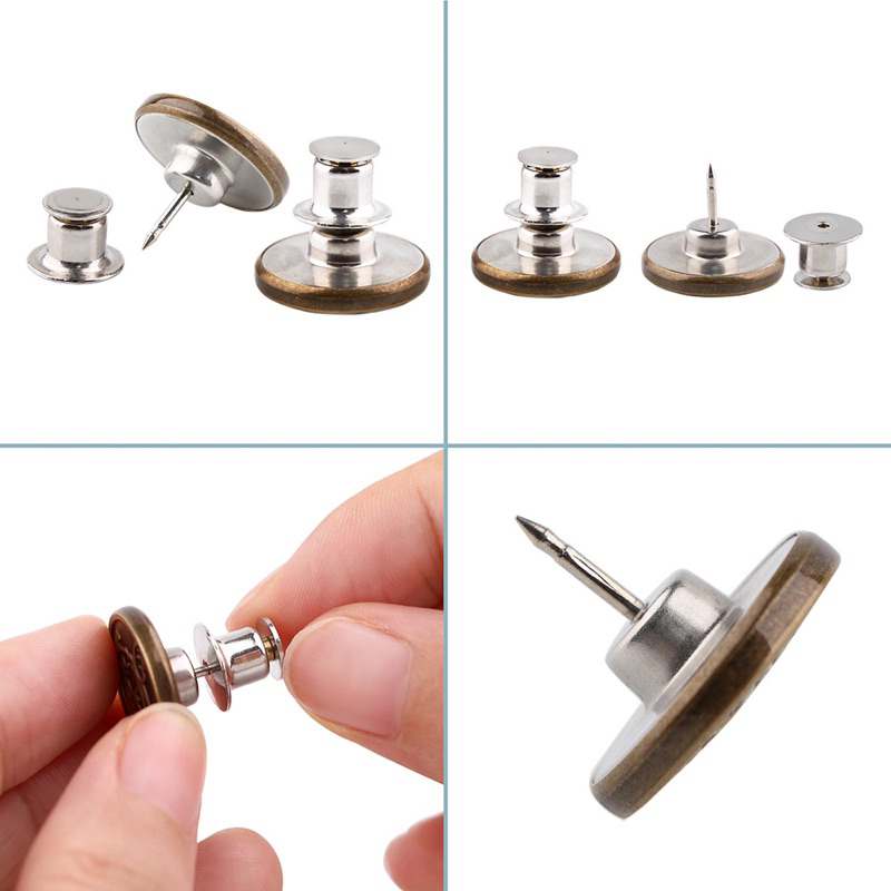 Nút cài quần jean bằng kim loại có thể tháo ra và điều chỉnh tiện lợi cho Nam Nữ