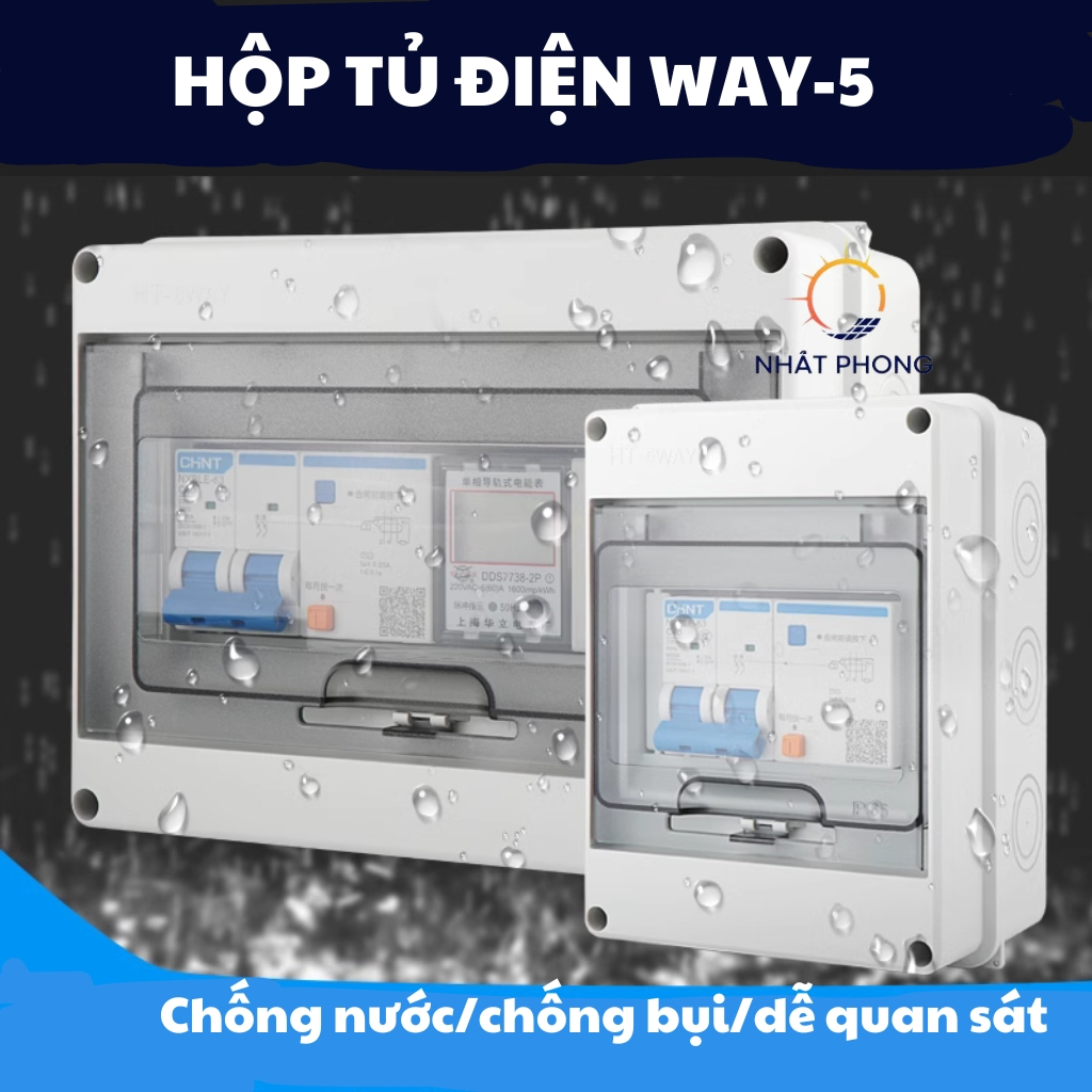 Tủ điện nhựa ABS Way-5 lắp nổi chống nước
