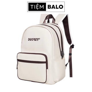 Balo Trà Sữa 2 Ngăn DG Leather Backpack  Chất Da Simili Trượt Nước Đựng Vừa Laptop 15,6 Inch Cặp Da Đi Học Màu Be