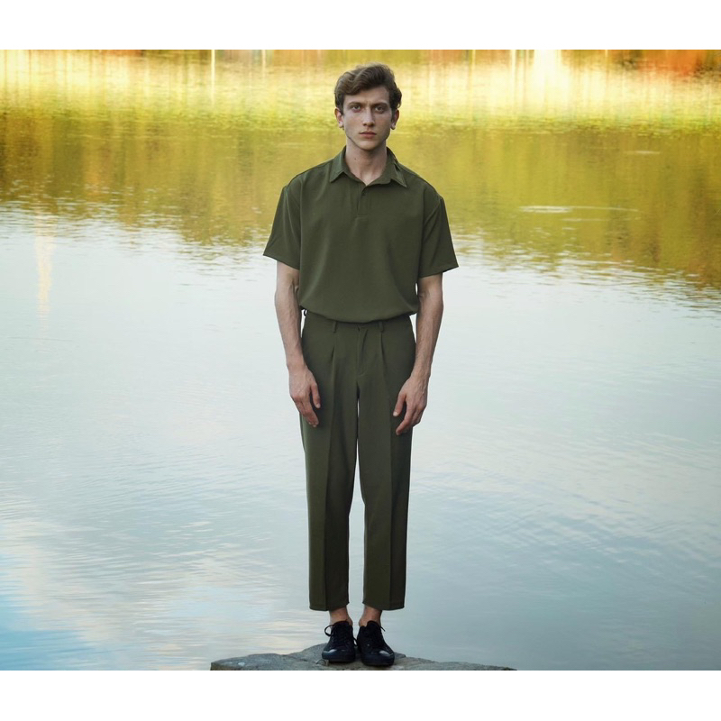 Áo sơ mi nam cổ trụ vải dày  - Thanh lý vnxk