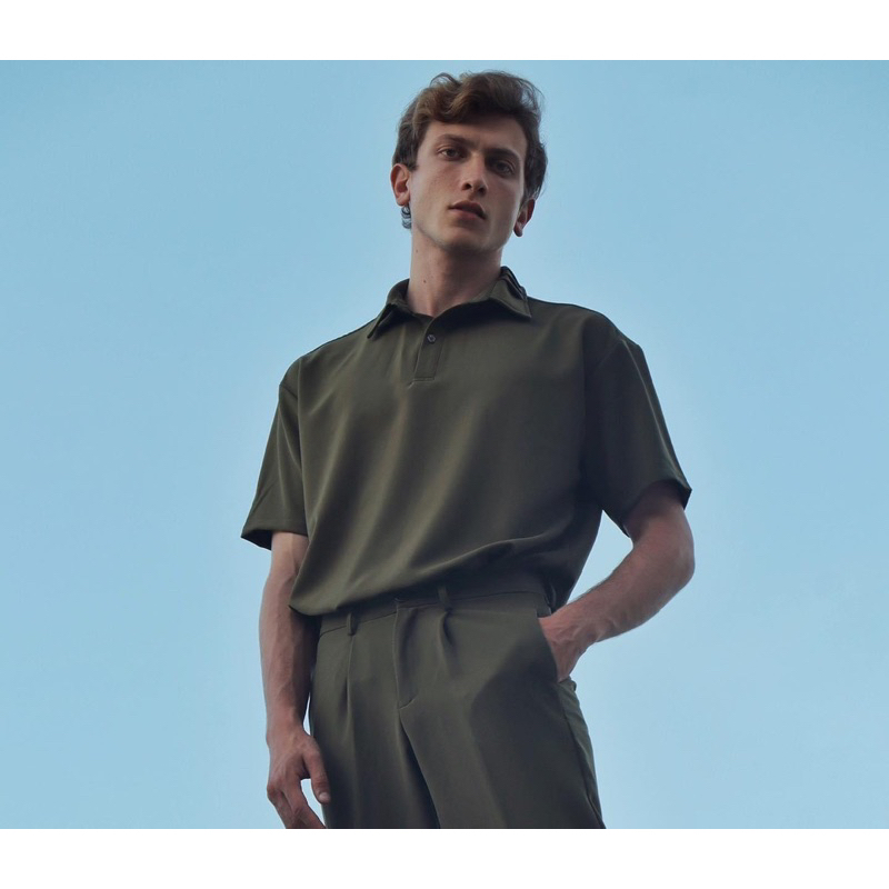 Áo sơ mi nam cổ trụ vải dày  - Thanh lý vnxk