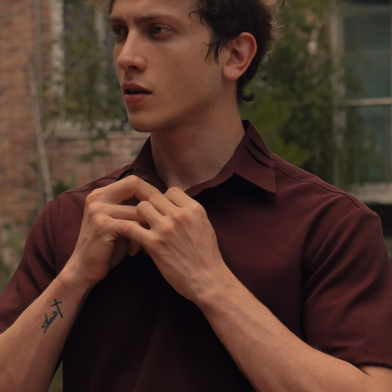 Áo sơ mi nam cổ trụ vải dày  - Thanh lý vnxk