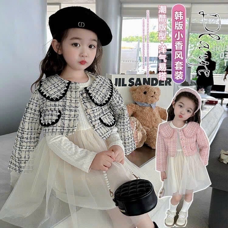 Set váy áo dạ 2 chi tiết cho bé gái size 8-33kg