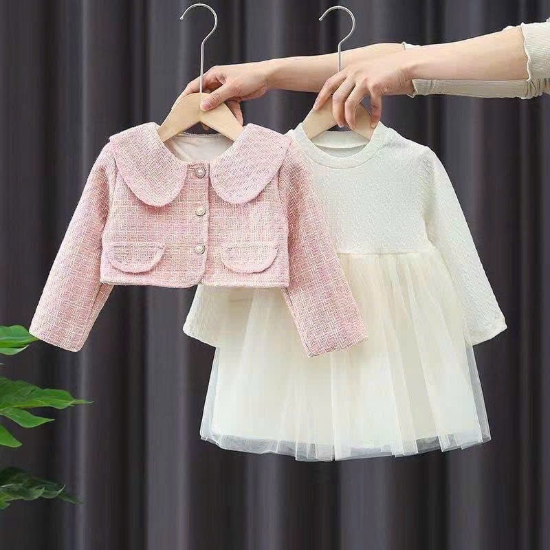 Set váy áo dạ 2 chi tiết cho bé gái size 8-33kg