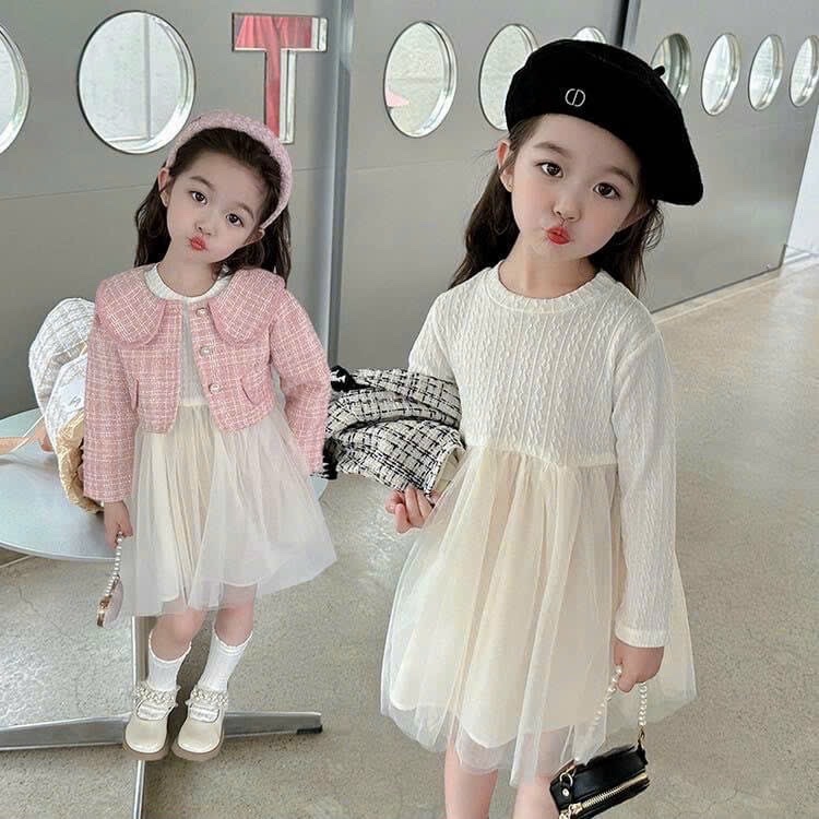 Set váy áo dạ 2 chi tiết cho bé gái size 8-33kg
