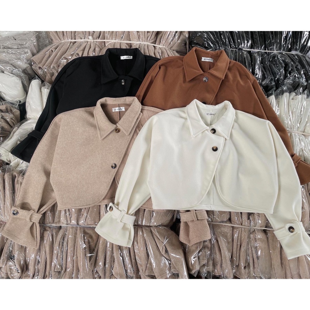 Áo dạ cao cấp croptop đan chéo sanh chảnh - ED03 - Jannahouse