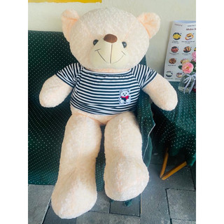Gấu bông Teddy cao cấp khổ vải 1m4 màu Kem