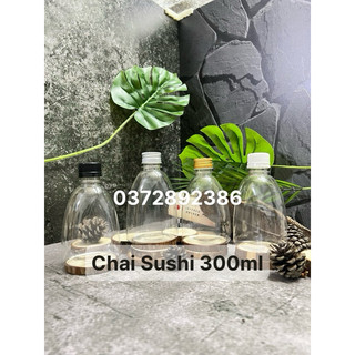50 chai sushi 300ml - kiểu dáng mới mẻ kèm nắp