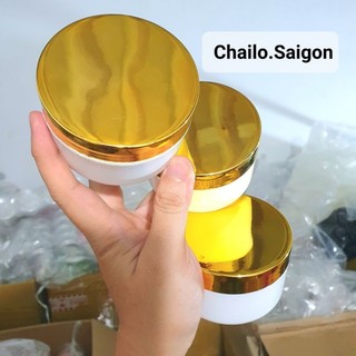 Hủ đựng kem body 100g, hủ K100 thân đen, trắng, viền vàng