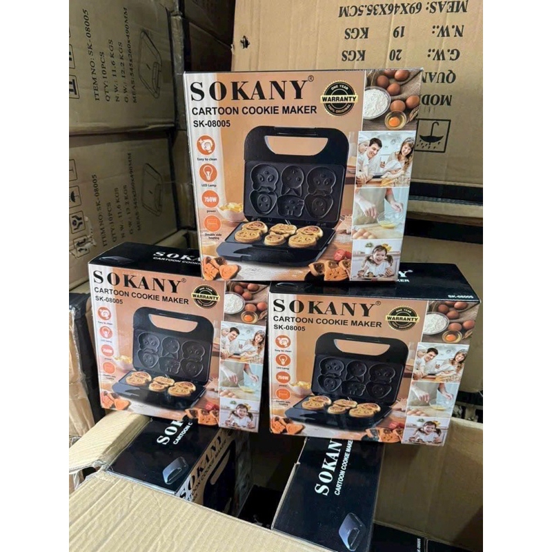 MÁY KẸP BÁNH 6 Ô CÁC HÌNH CON THÚ SOKANY