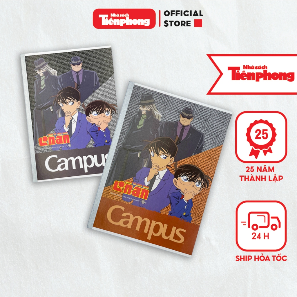 Vở Campus kẻ ngang có chấm 120 trang Conan Black Syndicate chính hãng nhà sách Tiền Phong phân phối - CP5870