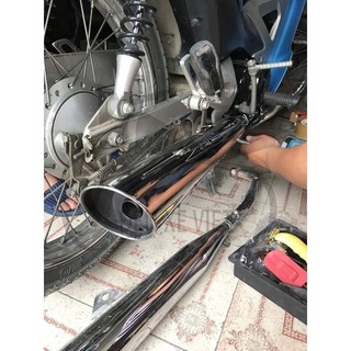 Bô 2543 Móc Sịn đít Đen có chữ S + Chế Cổ Sẵn WAVE 50cc/ WAVE 110cc/ WAVE100cc - Đã Hàn Tai Sẵn Nắp Đặt Dễ Dàng