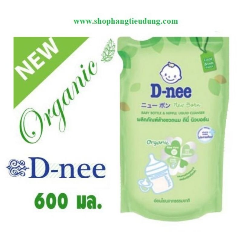 Nước rửa bình sữa dnee organic an toàn cho bé chai 620ml, túi 600ml