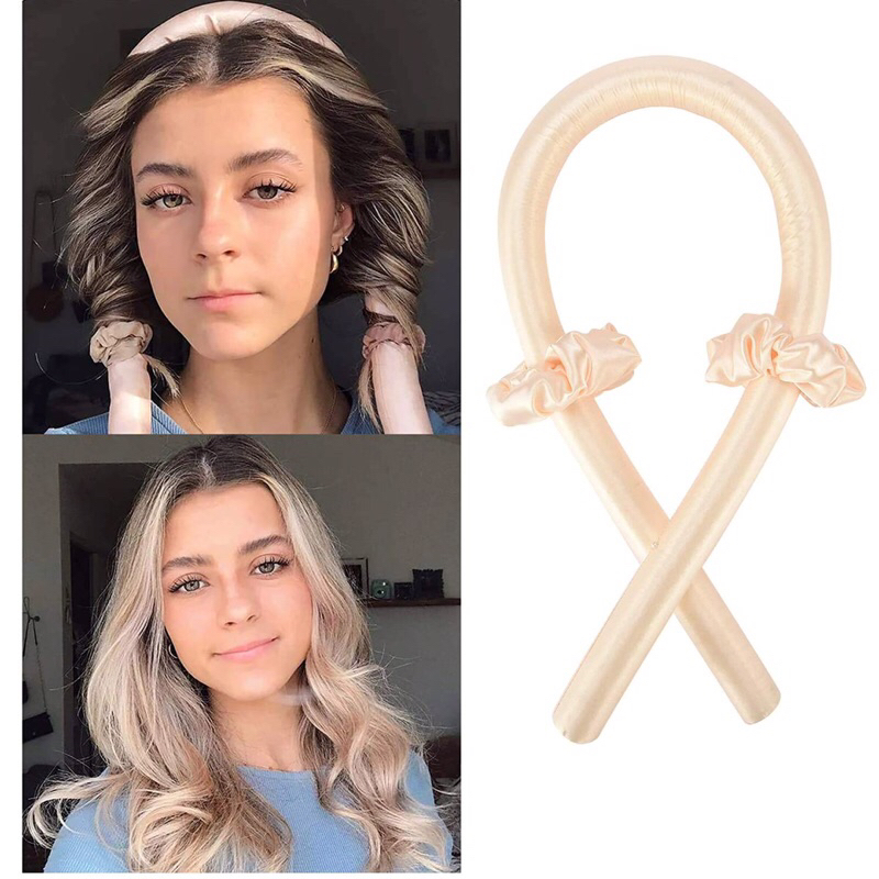 Buộc tóc, kẹp tóc và thanh lụa tạo kiểu tóc Relaxus Beauty Heatless Curler Set With Hair Clip