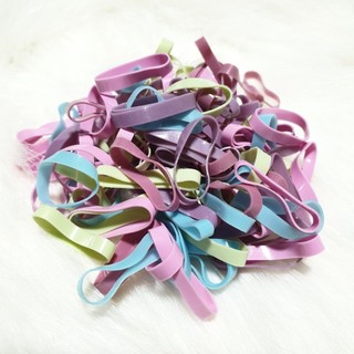 Thun cột tóc sợi đen - màu pastel - cầu vồng size to