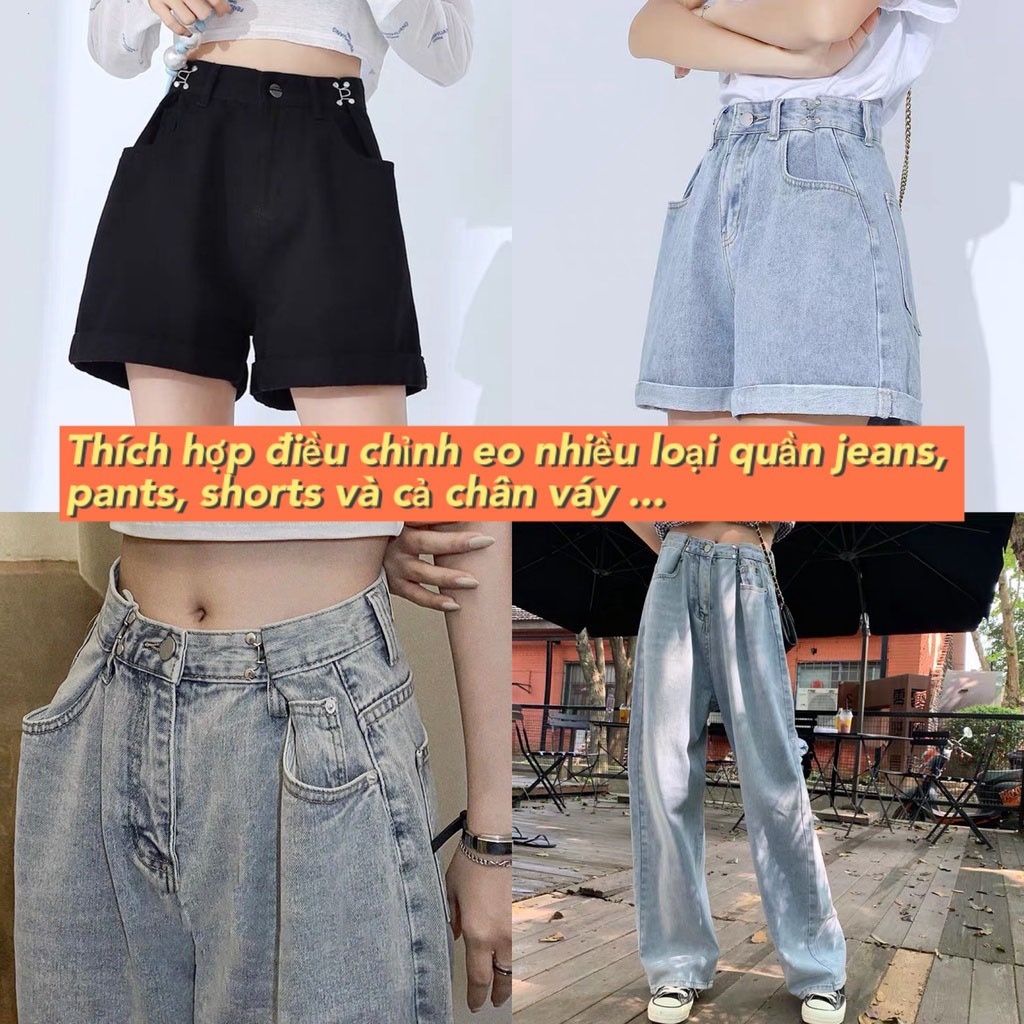 Bộ nút gài, khuy cài điều chỉnh lưng eo quần jean - short - chân váy TUTITOSA