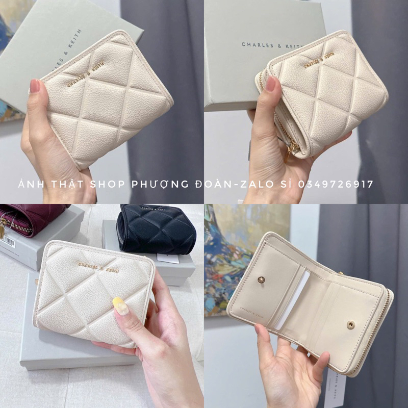 Ví C.K da sần trám mã #1345 khoá kéo nhiều ngăn FULL BOX