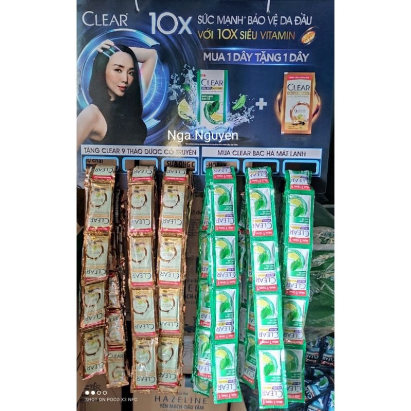 Mua 1 dây clear bạc hà 10 gói 6gr tặng 1 dây thảo dược 5gr