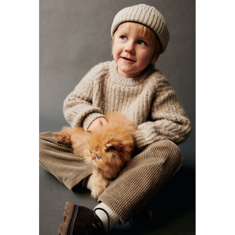 Áo Len Bé Trai & Bé Gái Pha Sợi Be Cát ZR