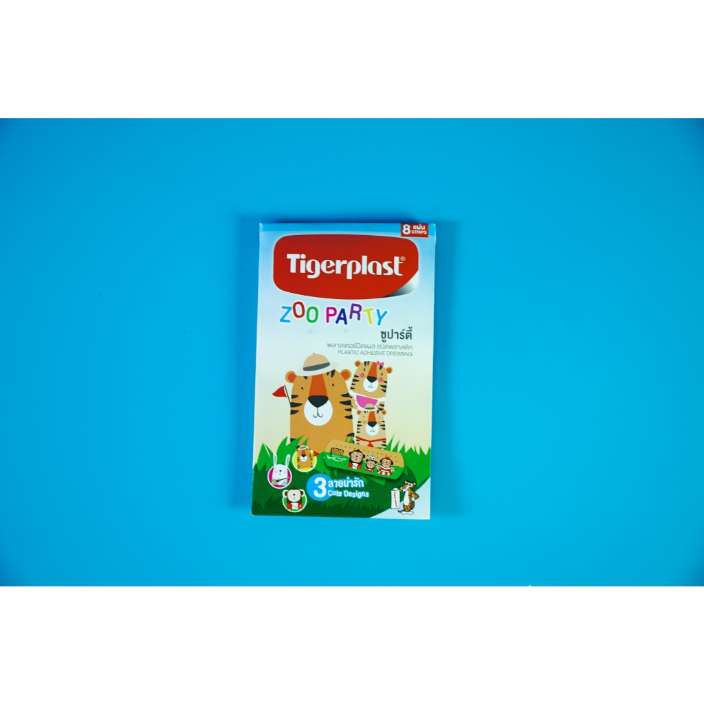 Băng cá nhân vết thương nhỏ Tigerplast Zoo Party - Hộp 8 miếng 19mm