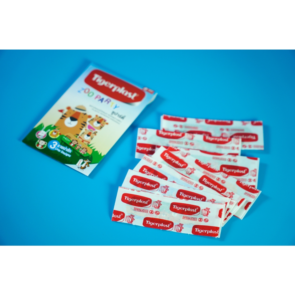 Băng cá nhân vết thương nhỏ Tigerplast Zoo Party - Hộp 8 miếng 19mm