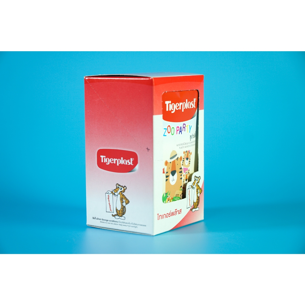 Băng cá nhân vết thương nhỏ Tigerplast Zoo Party - Hộp 8 miếng 19mm