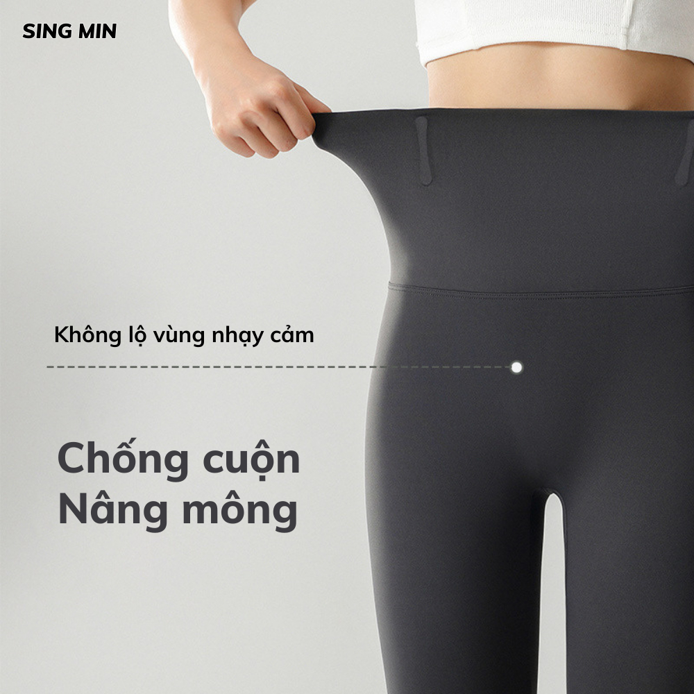 Quần legging nữ cạp cao SINGMIN gen bụng nâng mông ôm sát cơ thể