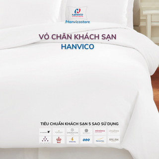 Vỏ chăn Khách sạn màu trắng HANVICO cotton dệt Sateen