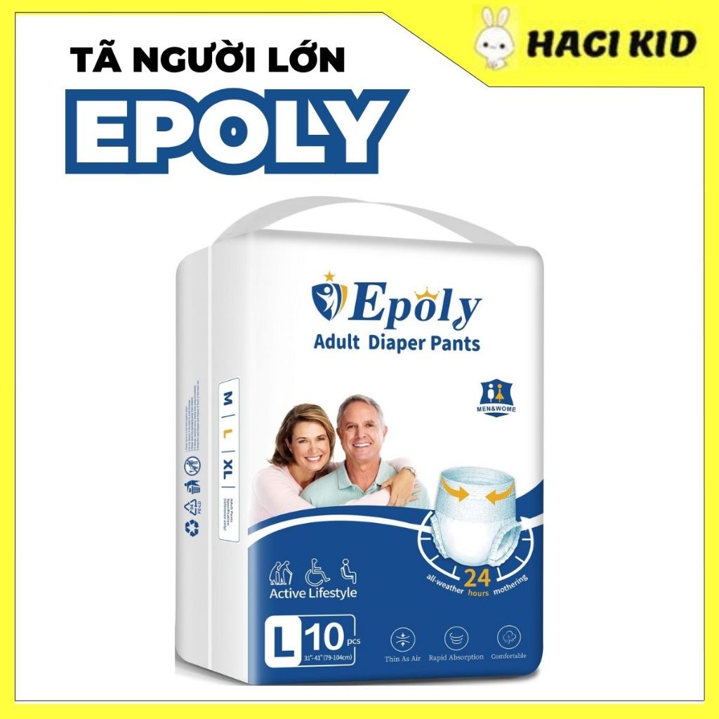 Combo 100 Miếng Tả Người Lớn / Già Epoly Siêu Tiết Kiệm Co Giãn Tốt Chất Lượng Cao Giá Rẻ Size M/L/XL