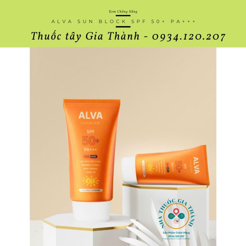 KEM CHỐNG NẮNG ALVA SUN BLOCK SPF50+/PA+++ HÀN QUỐC