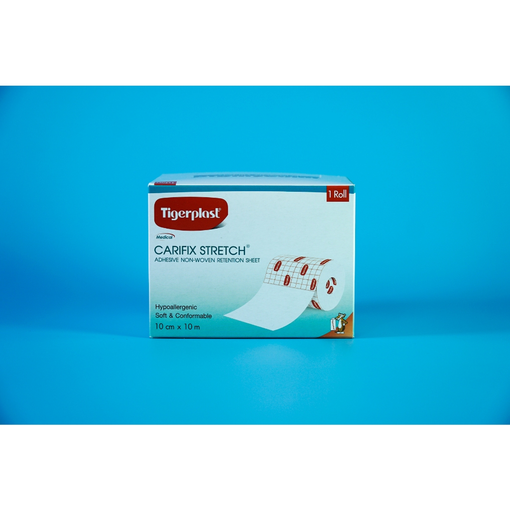 Cuộn băng keo y tế co giãn Tigerplast Carifix Stretch dán bông gạc - Tấm 10cm dài 10m