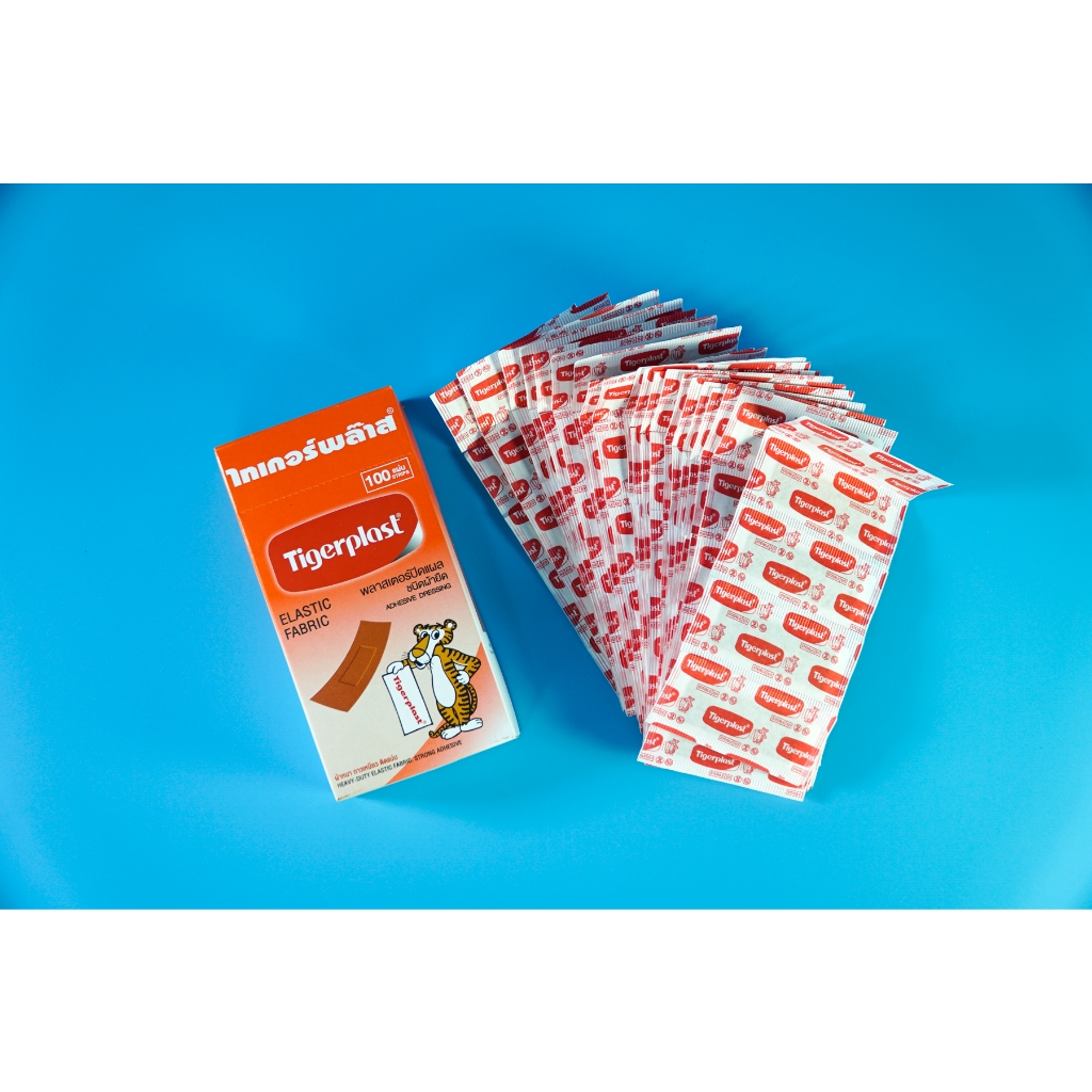 Băng cá nhân vải Tigerplast Elastic Fabric vết thương, trầy nhỏ - Hộp 100 cái
