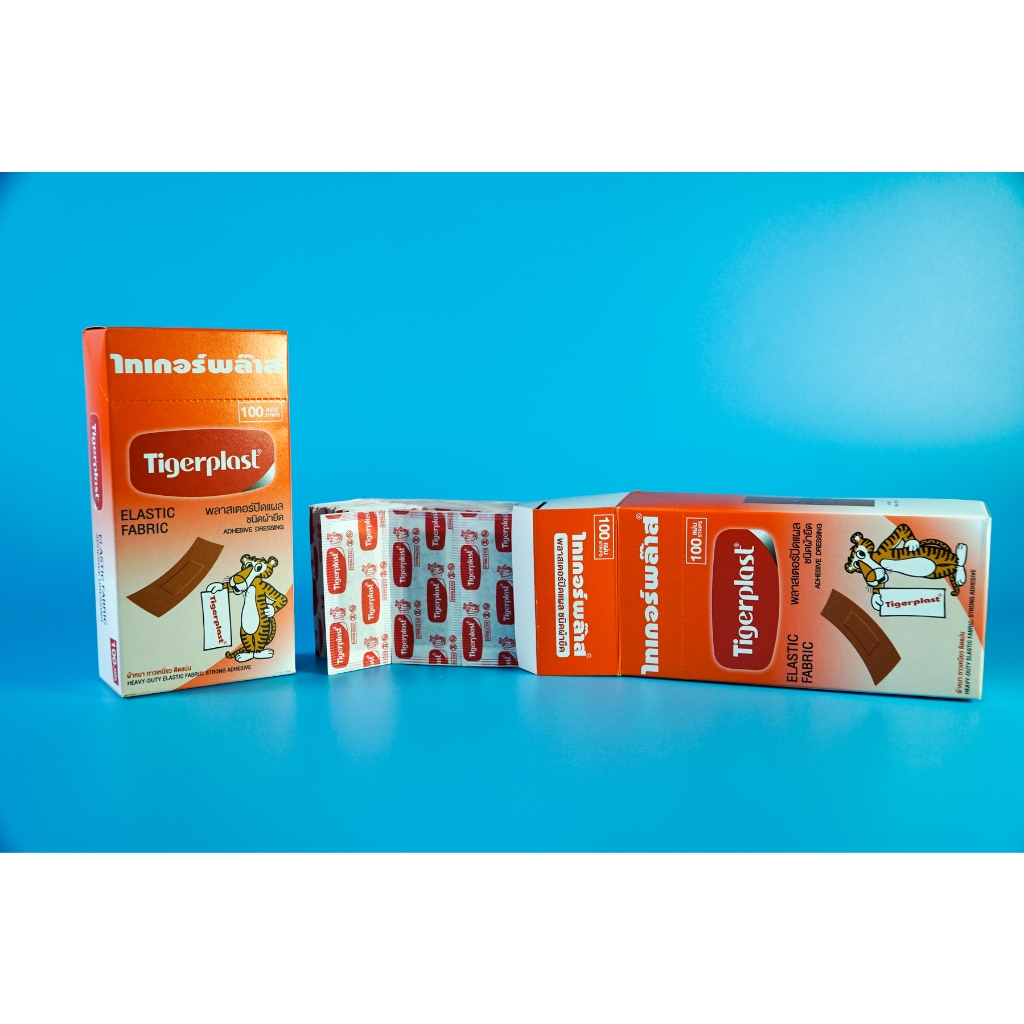 Băng cá nhân vải Tigerplast Elastic Fabric vết thương, trầy nhỏ - Hộp 100 cái