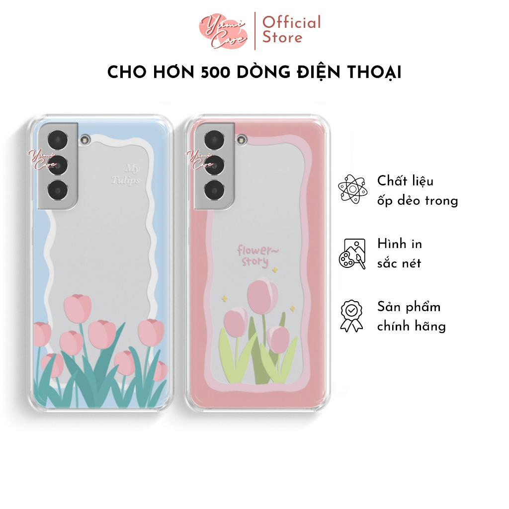 Ốp lưng dành cho tất cả dòng điện thoại Yumi Case - 04 KHUNG VIỀN HOA 1-6
