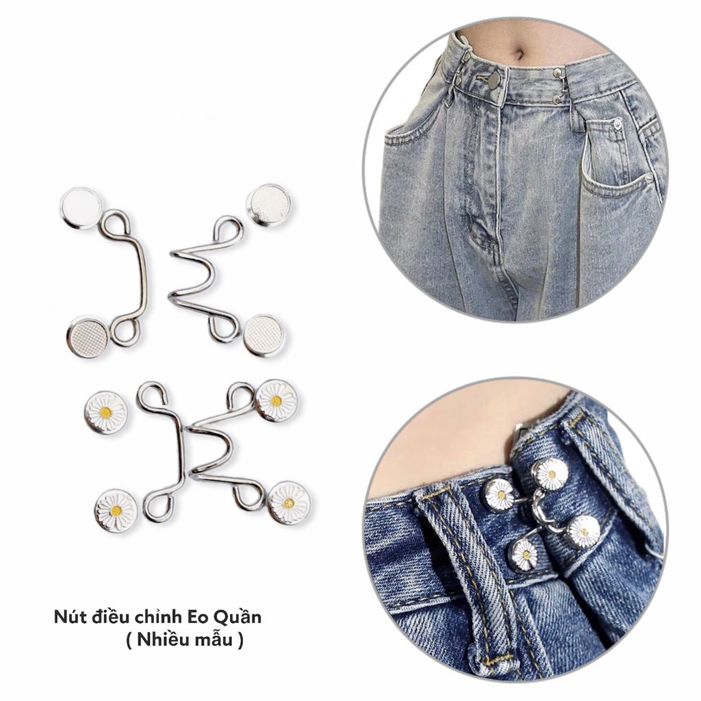 Bộ nút gài, khuy cài điều chỉnh lưng eo quần jean - short - chân váy TUTITOSA