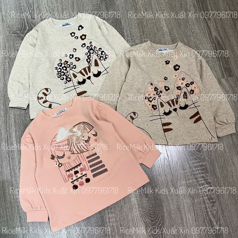 Bộ nỉ Mayoral thêu đắp đính cườm xuất dư xịn