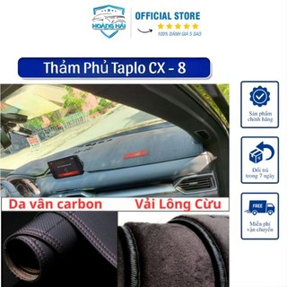 Thảm phủ taplo ô tô mazda cx8 da vân cacbon, nhung lông cừu 3 lớp có chống trượt