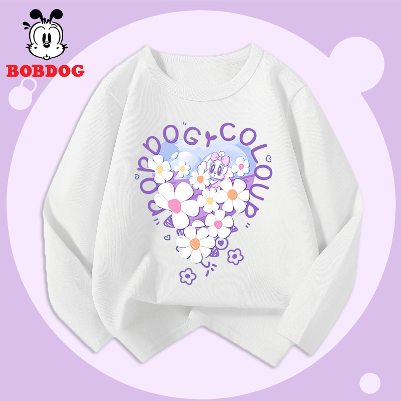 Áo dài tay bé gái BOBDOG, áo thun cotton in hình nghộ nghĩnh cho bé