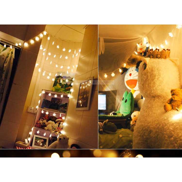 Dây đèn Led nháy hình bông tuyết, đèn led nháy giọt nước Nibi trang trí phòng ngủ, trang trí Noel, trang trí Tết