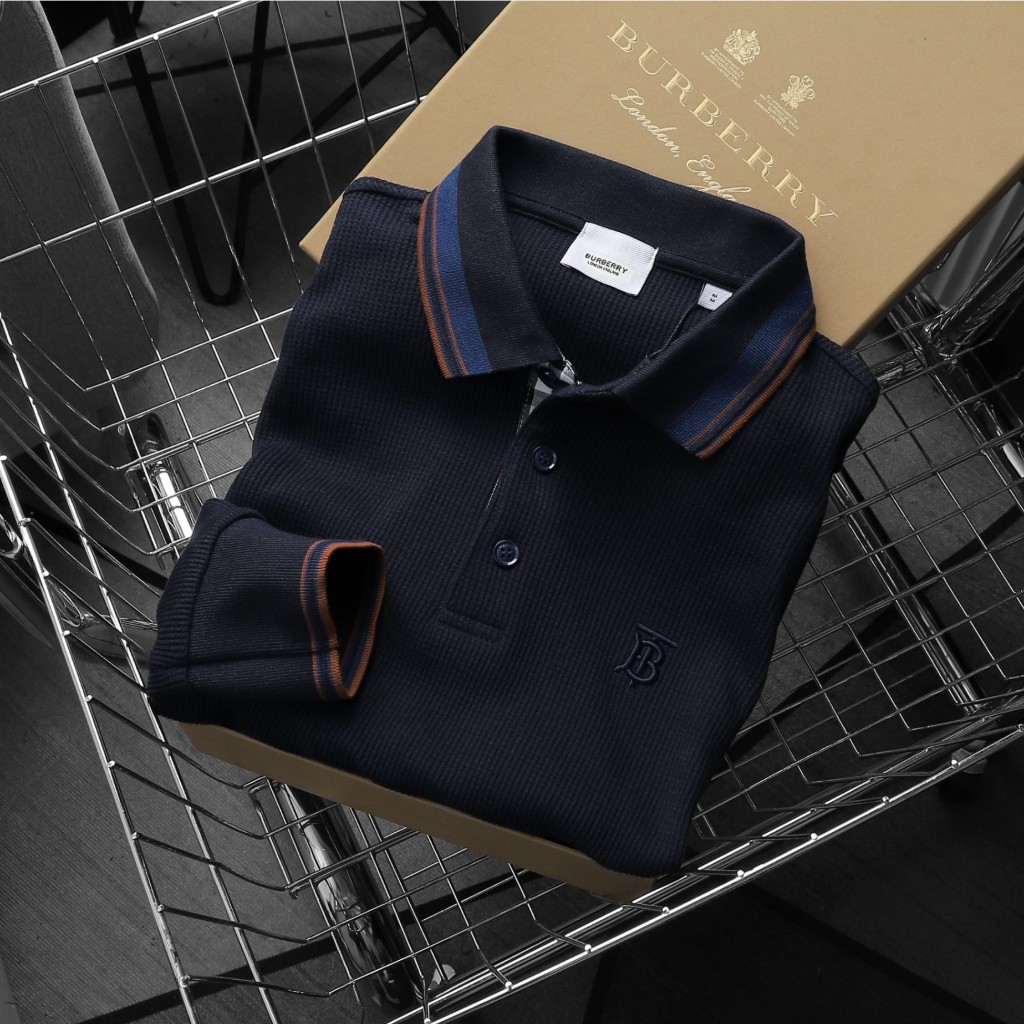 Áo Polo Nam Dài Tay BBR Trơn, Form slim, vải Cotton len dệt kim chính phẩm, bo tay dư xịn, Hàng VNXK - PD51