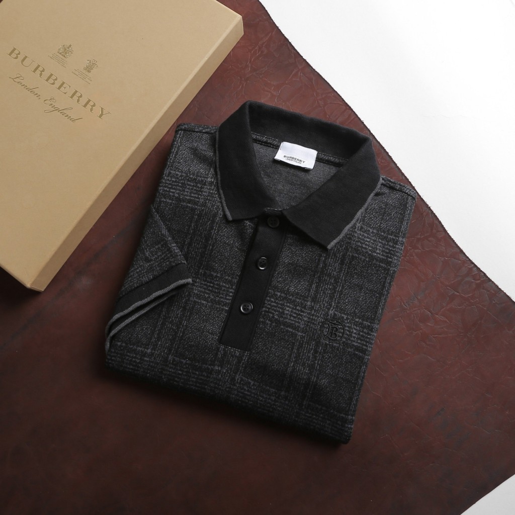 Áo Polo Nam BBR Ngắn Tay Họa Tiết Kẻ, Form slim, vải cotton gai, thấm hút, Hàng VNXK - PB41