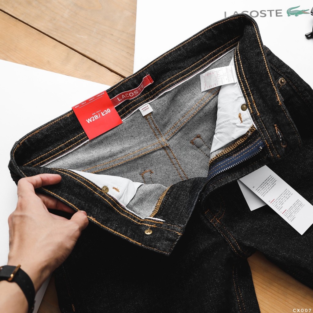 Quần jean dài nam LCST đen tiêu ,Form Slimfit,chất vải co dãn nhẹ,ống quần 14 - 17cm,hàng Vnxk-1033