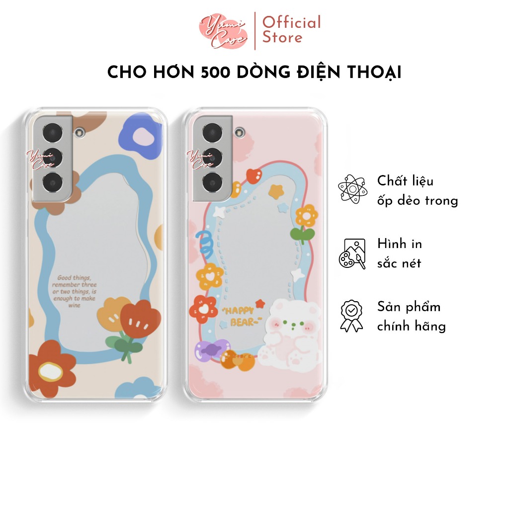 Ốp lưng dành cho tất cả dòng điện thoại Yumi Case - 04 KHUNG VIỀN HOA 4-5