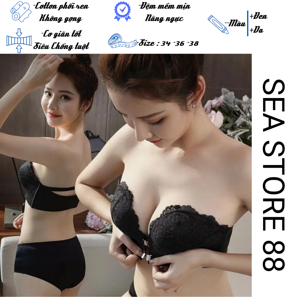 Áo lót nâng ngực không dây áo lót quây không dây cài trước siêu chống tuột tạo khe chất liệu mềm mại dễ phối đồ Mã C01